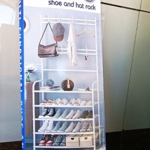 Multi-functional shoe and hut rack (Black/White)